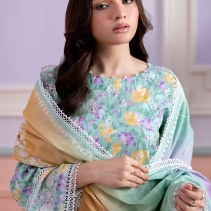 Zellbury Embroidered Lawn 3 Piece in Green Color WUS26E30569