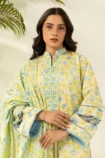 Zellbury Printed Lawn Shirt Dupatta Yellow Color WUS26X20401
