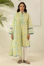 Zellbury Printed Lawn Shirt Dupatta Yellow Color WUS26X20401