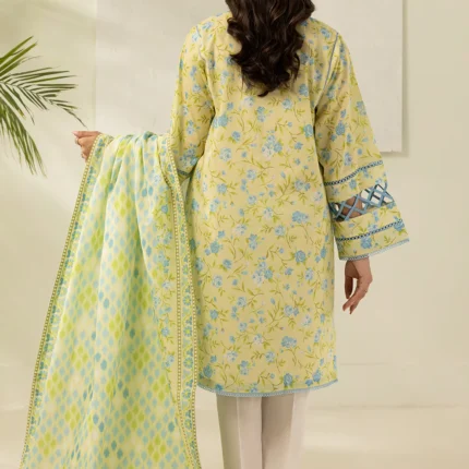 Zellbury Printed Lawn Shirt Dupatta Yellow Color WUS26X20401