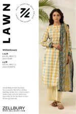 Zellbury Printed Lawn Shirt Dupatta Off White Color WUS26X20403