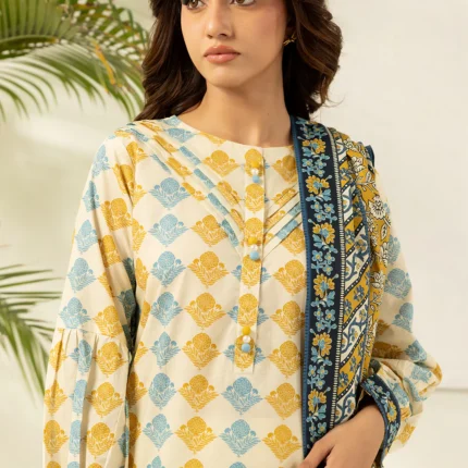 Zellbury Printed Lawn Shirt Dupatta Off White Color WUS26X20403