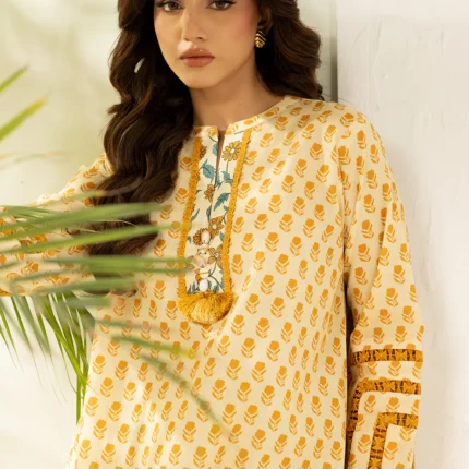 Zellbury Printed Lawn 2 Piece in Yellow Color WUS26X20404