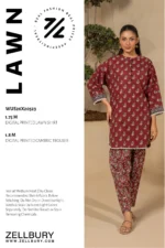 Zellbury Printed Lawn 2 Piece in Maroon Color WUS26X20523