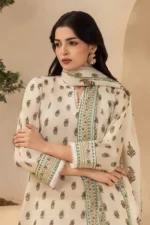 Zellbury Printed Lawn Shirt Dupatta Beige Color WUS26X20591
