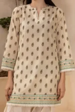 Zellbury Printed Lawn Shirt Dupatta Beige Color WUS26X20591