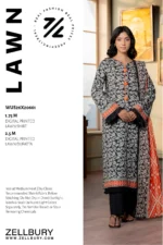 Zellbury Printed Lawn Shirt Dupatta Beige Color WUS26X20661