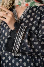 Zellbury Printed Lawn Shirt Dupatta Black Color WUS26X20731