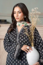 Zellbury Printed Lawn Shirt Dupatta Black Color WUS26X20731