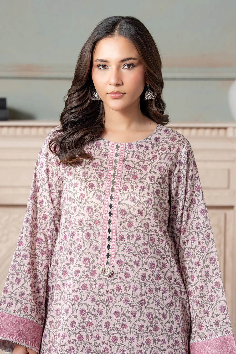 WUS26X20735_3 Zellbury Printed Lawn 2 Piece in Pink Color WUS26X20735