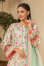 Zellbury Printed Lawn Shirt Dupatta Light Green Color WUS26X20802