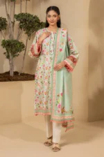 Zellbury Printed Lawn Shirt Dupatta Light Green Color WUS26X20802