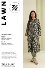 Zellbury Printed Lawn 2 Piece in Black Color WUS26X20863
