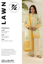 Zellbury Printed Lawn 3 Piece in Off White Color WUS26X30417