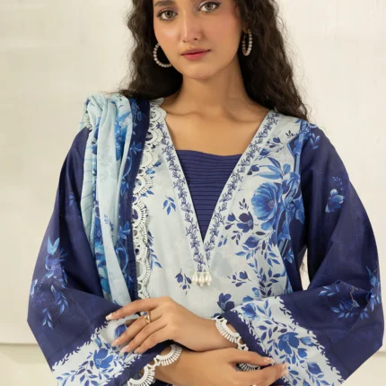 Zellbury Printed Lawn 3 Piece in Blue Color WUS26X30420