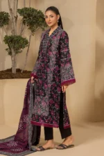 Zellbury Printed Lawn 3 Piece in Black Color WUS26X30425
