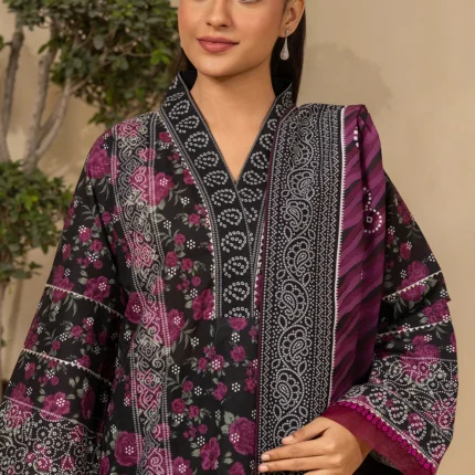 Zellbury Printed Lawn 3 Piece in Black Color WUS26X30425