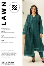 Zellbury Paste Print Lawn 3 Piece in Teal Green Color WUS26X30429
