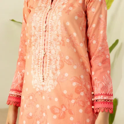 Zellbury Printed Lawn 3 Piece in Peach Color WUS26X30433
