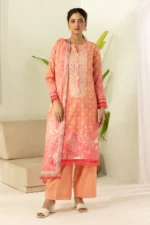 Zellbury Printed Lawn 3 Piece in Peach Color WUS26X30433