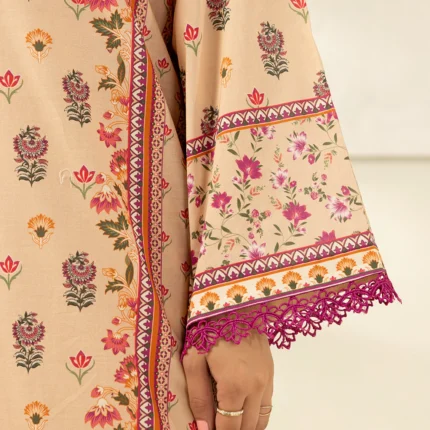 Zellbury Printed Lawn 3 Piece in Beige Color WUS26X30474