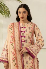 Zellbury Printed Lawn 3 Piece in Beige Color WUS26X30474