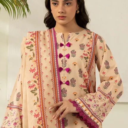 Zellbury Printed Lawn 3 Piece in Beige Color WUS26X30474