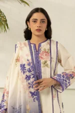 Zellbury Printed Lawn 3 Piece in Off White Color WUS26X30476