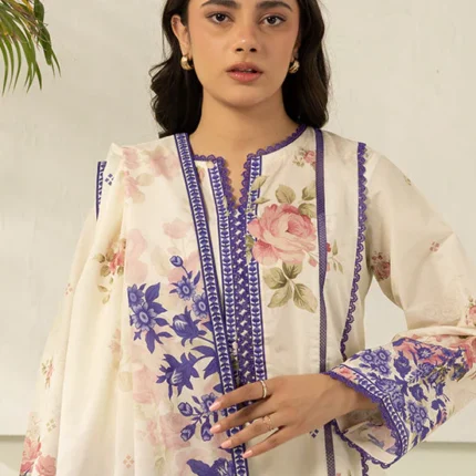 Zellbury Printed Lawn 3 Piece in Off White Color WUS26X30476