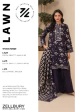 Zellbury Printed Lawn 3 Piece in Dark Blue WUS26X30538