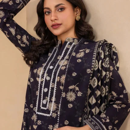 Zellbury Printed Lawn 3 Piece in Dark Blue WUS26X30538