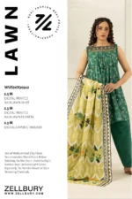 Zellbury Printed Lawn 3 Piece in Green Color WUS26X30542