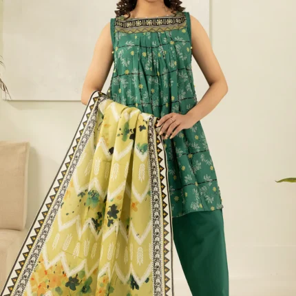 Zellbury Printed Lawn 3 Piece in Green Color WUS26X30542