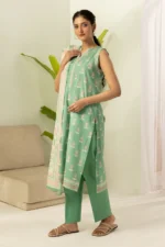 Zellbury Printed Lawn 3 Piece in Sage Green Color WUS26X30554