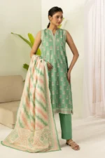 Zellbury Printed Lawn 3 Piece in Sage Green Color WUS26X30554