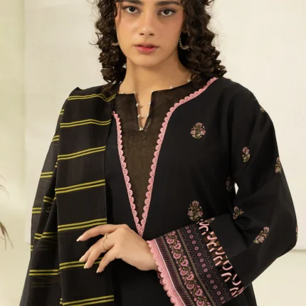 Zellbury Dobby Printed Lawn 3 Piece Black WUS26X30566