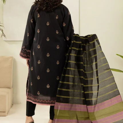 Zellbury Dobby Printed Lawn 3 Piece Black WUS26X30566