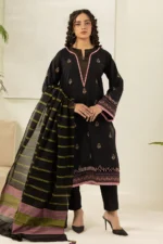 Zellbury Dobby Printed Lawn 3 Piece Black WUS26X30566