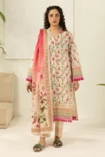 Zellbury Printed Lawn 3 Piece in Off White Color WUS26X30614