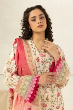 Zellbury Printed Lawn 3 Piece in Off White Color WUS26X30614