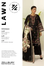 Zellbury Printed Lawn 3 Piece in Black Color WUS26X30621