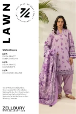 Zellbury Dobby Printed Lawn 3 Piece Lilac Color WUS26X30629