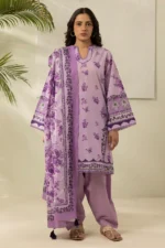 Zellbury Dobby Printed Lawn 3 Piece Lilac Color WUS26X30629