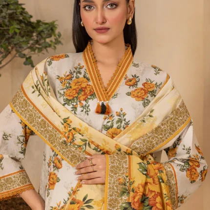 Zellbury Printed Lawn 3 Piece in Beige Color WUS26X30747