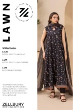 Zellbury Printed Lawn 3 Piece in Black Color WUS26X30826