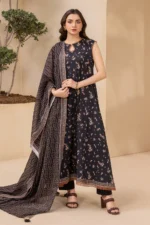 Zellbury Printed Lawn 3 Piece in Black Color WUS26X30826