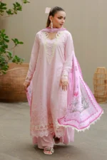 Embroidered Chikankari Cotton 3 Piece in Pink Color WUC26E34048