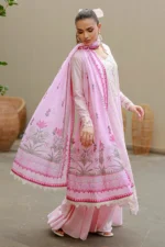 Embroidered Chikankari Cotton 3 Piece in Pink Color WUC26E34048