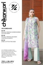 Embroidered Chikankari Cotton 3 Piece WUC26E34053