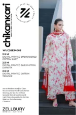 Embroidered Chikankari Cotton 3 Piece in Pink Color WUC26E34068